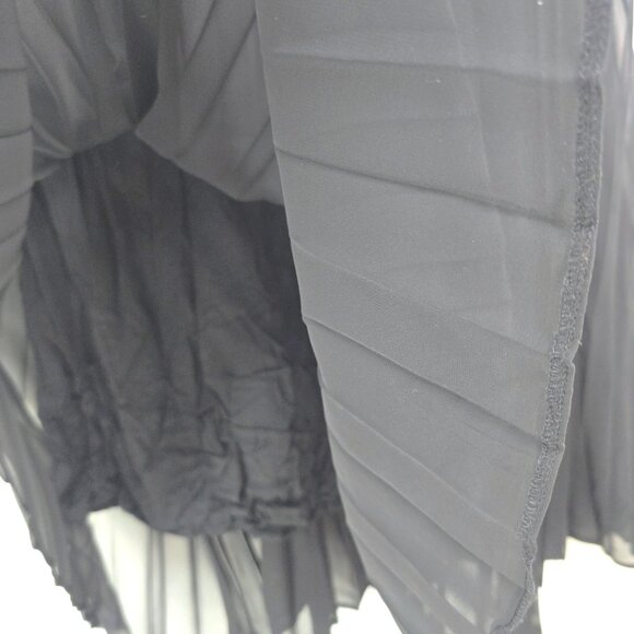 Vintage 80s 90s Impressions Millenial Edt. Black PLeated Accordion Maxi Skirt - Picture 4 of 11